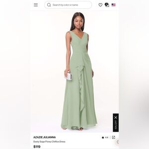 Azazie Julianna Dusty Sage Flowy Chiffon Dress